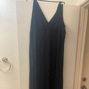 Gorgeous gently worn Jennifer Lopez black Maxi dress with gold accent on straps